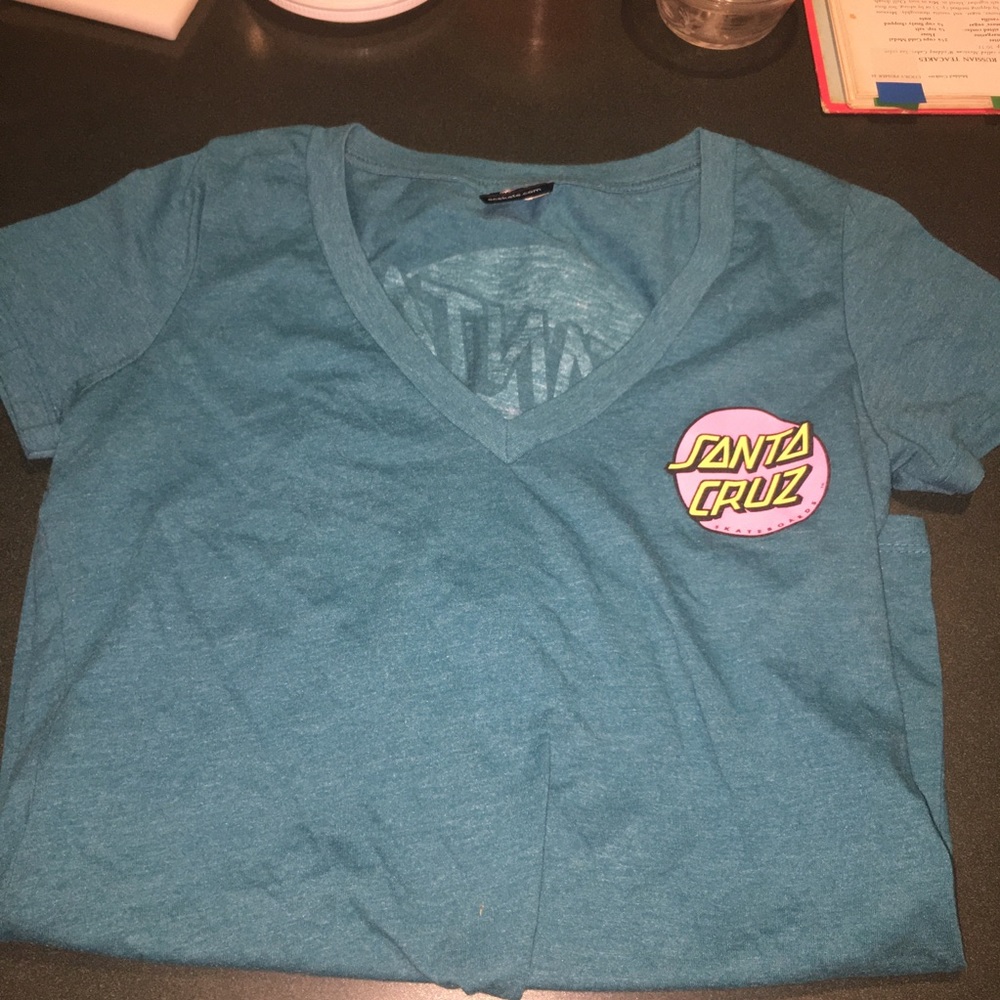 Teal blue Santa Cruz graphic tee